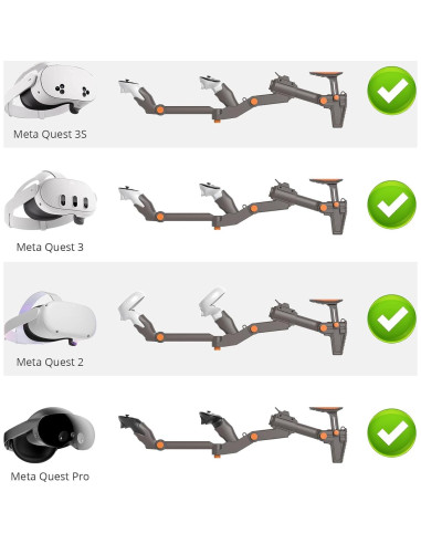 Soporte de arma VR ajustable FO SHAN Adaptstock para Meta Quest 3