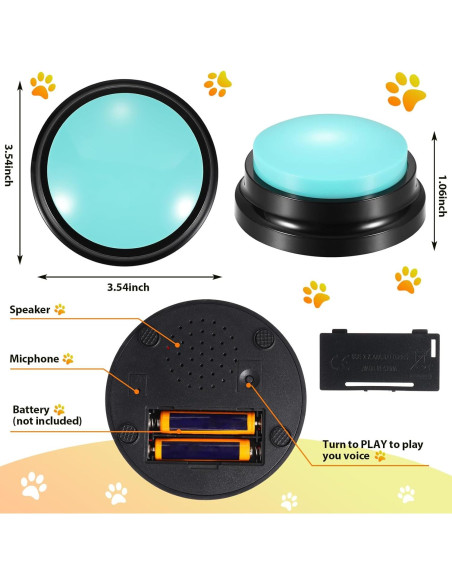 Botones de Grabación de Voz para Perros Chumia - 12 Pcs, 30 Segundos Botones de Grabación de Voz para Perros Chumia - 12 Pcs, 30 Segundos