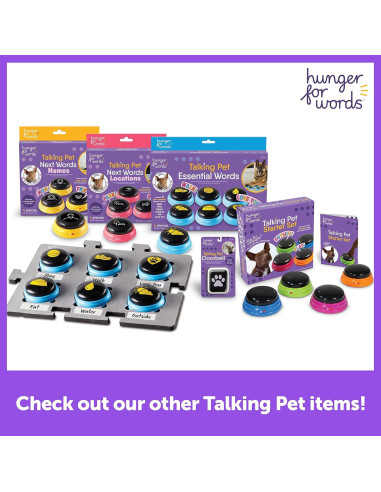 Conjunto de Botones Hablantes Hunger4Words - 4 Botones Grabables para Perros