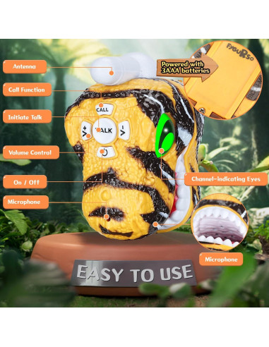 Walkie Talkies Dinosaurio FYGURSO Amarillo 1000m 2 Paquete