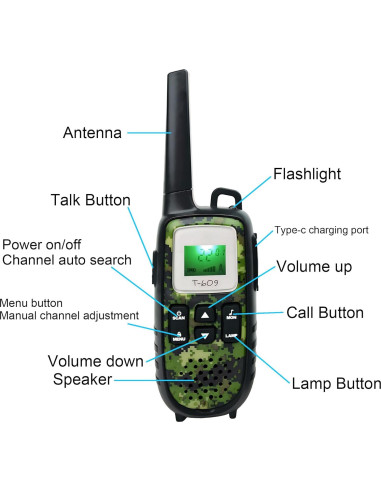 Walkie Talkies HoldFist para Niños 22 Canales Alcance 4.83 km