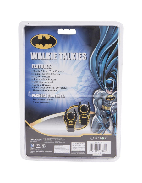 Walkie Talkies Batman Sakar 12383 para Niños 2 Piezas Walkie Talkies Batman Sakar 12383 para Niños 2 Piezas