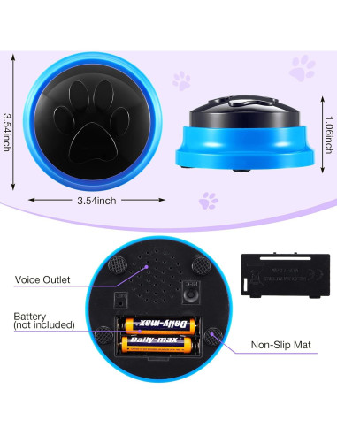 Juego de 8 Botones de Grabación de Voz para Mascotas Yunsailing