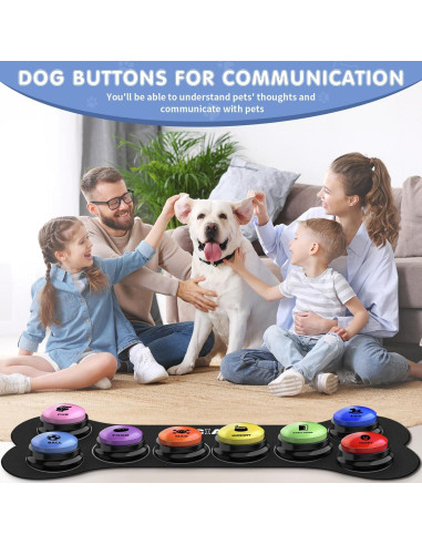 Set de 8 Botones Hablantes para Perros DCIAER con Alfombrilla