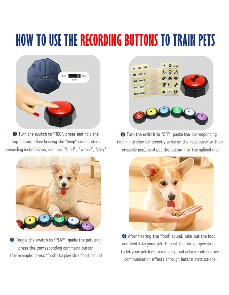 Botones de Entrenamiento para Perros JOY-U - Paquete de 6 Botones de Entrenamiento para Perros JOY-U - Paquete de 6