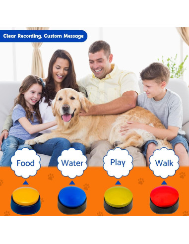 Botón de Grabación de Voz para Perros - 4 Colores - Entrenamiento