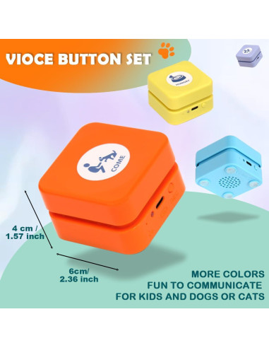 Botones de Voz Recargables para Perros Goplemo - 6 Unidades