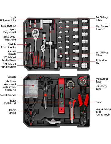 Juego de Herramientas Mecánicas TLGREEN 799 pcs con Estuche
