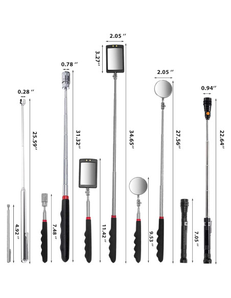 Juego de Herramientas Magnéticas VIBELITE con Linterna LED Juego de Herramientas Magnéticas VIBELITE con Linterna LED
