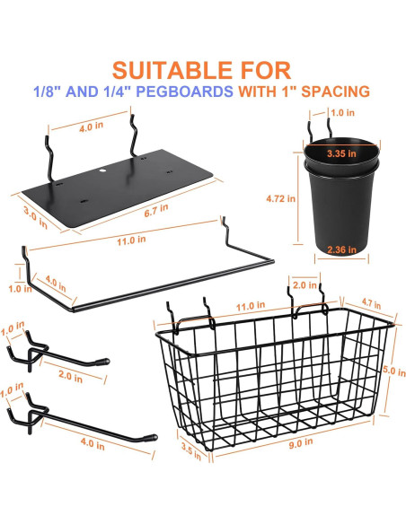 G.CORE Organizador de Tablero Perforado 18 Accesorios