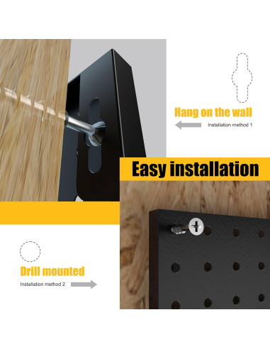 Paneles de Pegboard Spampur 4 Pcs Negro con 51 Ganchos