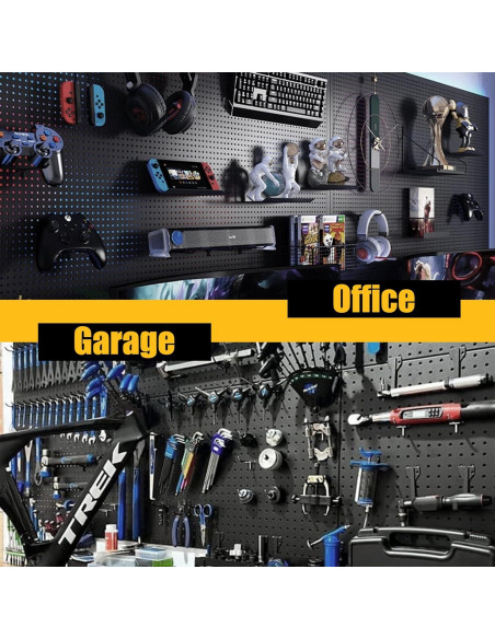 Paneles de Pegboard Spampur 4 Pcs Negro con 51 Ganchos Paneles de Pegboard Spampur 4 Pcs Negro con 51 Ganchos