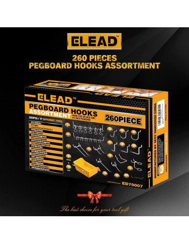 Ganchos para Tablero de Clavos ELEAD 260 Piezas Organizador