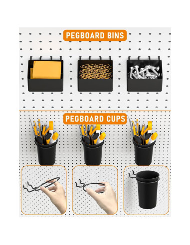 Kit Organizador de Tablero de Clavos INCLY 30 Piezas Accesorios