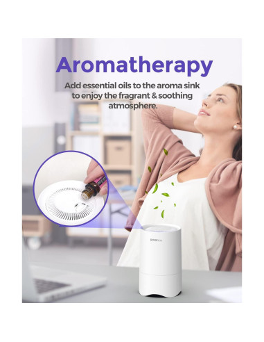 Purificador de Aire Mini HEPA ROSEKM AP001R para Dormitorio