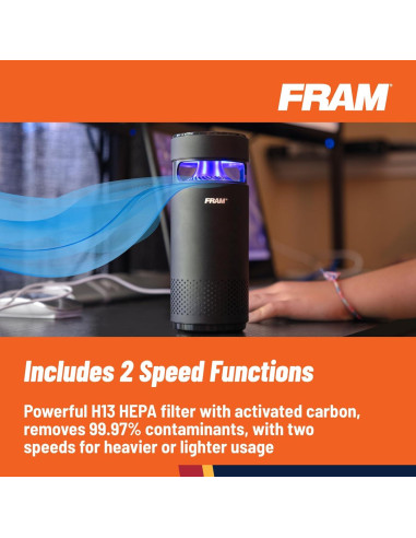 Purificador de Aire Portátil FRAM CAP30100 HEPA H13 UV-C LED