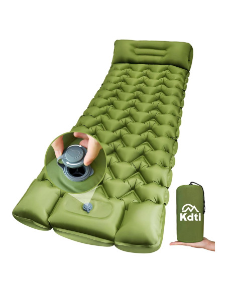 Colchoneta Inflable Kdti 79" x 27.5" x 5" Verde con Bomba Colchoneta Inflable Kdti 79" x 27.5" x 5" Verde con Bomba