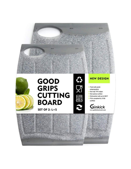 Juego de 2 Tablas de Cortar Ginkick Antideslizantes 32.9x25cm Juego de 2 Tablas de Cortar Ginkick Antideslizantes 32.9x25cm