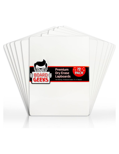 Paquete de 12 Tableros Blancos Doble Cara 34.5x27.2cm Board Geeks