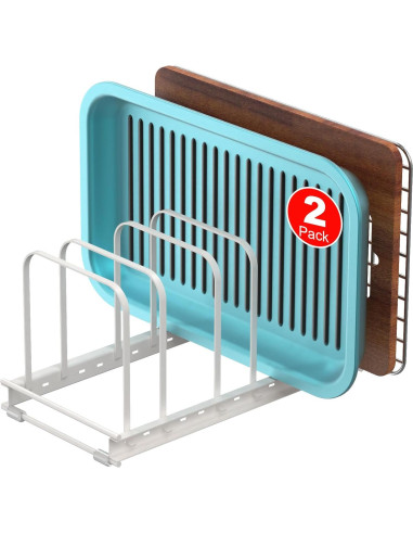 Organizador de Utensilios de Hornear TEAMOLA 2 Pcs Ajustable Blanco