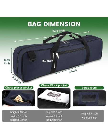 Bolsa de Ajedrez LEAP Azul con Compartimentos para Accesorios Bolsa de Ajedrez LEAP Azul con Compartimentos para Accesorios