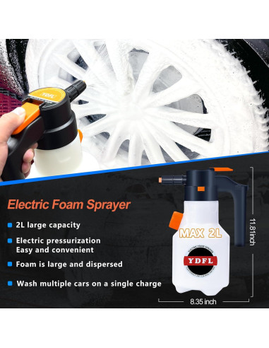 Pulverizador de Espuma Eléctrico YDFL 2L para Lavado de Coches