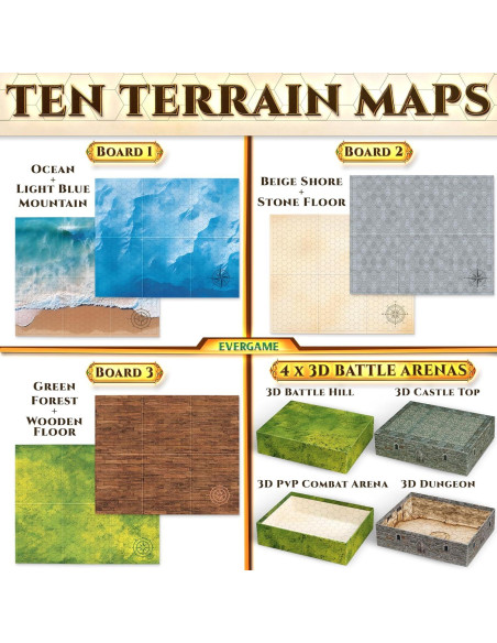 10 Tapetes de Juego DND EverGame 22x26 cm + 140 Stickers 10 Tapetes de Juego DND EverGame 22x26 cm + 140 Stickers