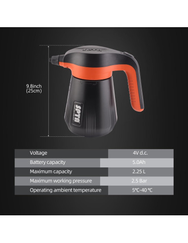 Pulverizador Eléctrico Inalámbrico SPTA 2.25L para Lavado de Autos