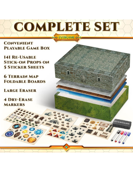 10 Tapetes de Juego DND EverGame 22x26 cm + 140 Stickers 10 Tapetes de Juego DND EverGame 22x26 cm + 140 Stickers