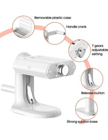 Cofun Máquina de Pasta Manual 3 en 1 con 7 Grosor Ajustable
