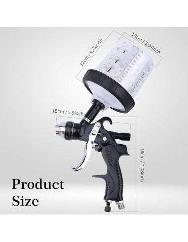Pistola de Pulverización HVLP Zeinlenx 600ml 4 Boquillas