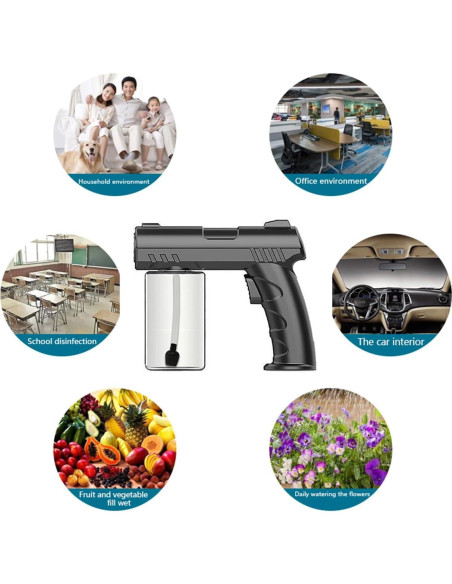 Pistola de Spray Nano BEBESIRI K7 Recargable 280ml Negra Pistola de Spray Nano BEBESIRI K7 Recargable 280ml Negra