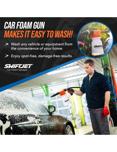 Pistola de Espuma SwiftJet + Mitón Microfibra para Lavado de Autos Pistola de Espuma SwiftJet + Mitón Microfibra para Lavado de Autos