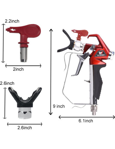 Pistola de Pulverización Sin Aire tpaitlss HD-XTT01 4000 PSI