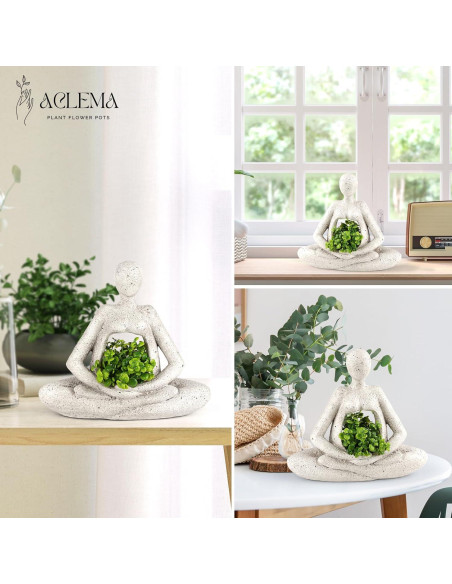 Maceta Escultural Aclema Mujer Yoga 29x33 cm con Drenaje Maceta Escultural Aclema Mujer Yoga 29x33 cm con Drenaje