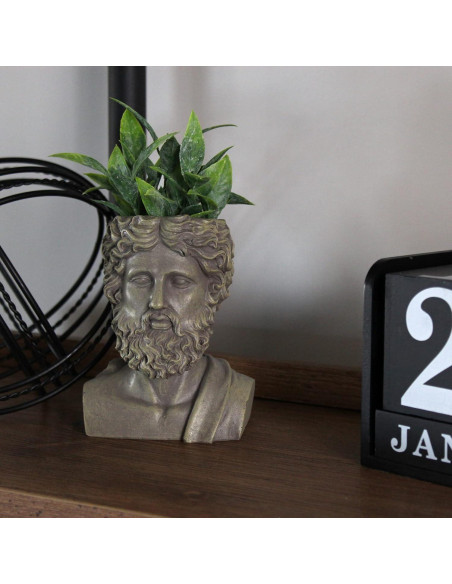 Maceta Decorativa Zeus Esterno Mini 12.4cm Resina Gris Maceta Decorativa Zeus Esterno Mini 12.4cm Resina Gris