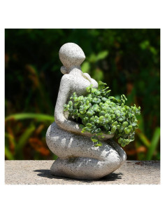 Maceta Grande Aclema Nueva Vida con Drenaje 32cm Resina