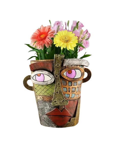 Maceta de Flores Abstracta TOZLU 17.78cm Resina Colorida Maceta de Flores Abstracta TOZLU 17.78cm Resina Colorida