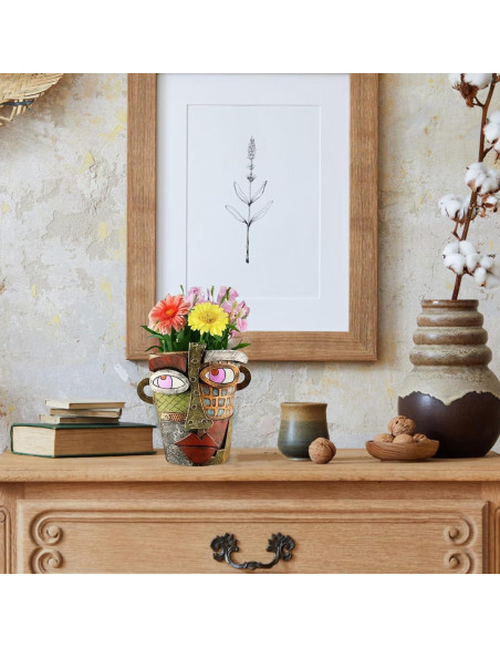 Maceta de Flores Abstracta TOZLU 17.78cm Resina Colorida Maceta de Flores Abstracta TOZLU 17.78cm Resina Colorida