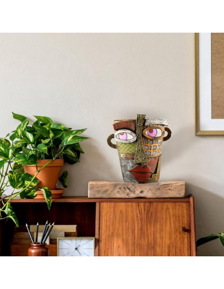 Maceta de Flores Abstracta TOZLU 17.78cm Resina Colorida Maceta de Flores Abstracta TOZLU 17.78cm Resina Colorida