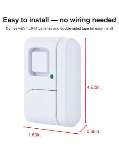 Alarma de Ventana y Puerta GE, Paquete de 4, 120 dB