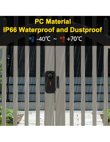 Alarma Inalámbrica de Puerta NineLeaf 108dB Control Remoto 10Pack