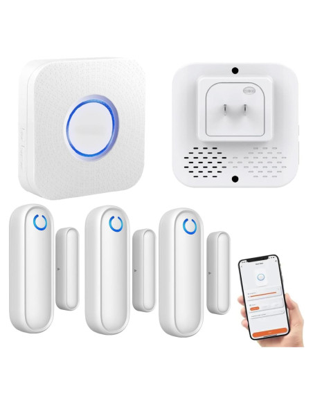 Timbre de puerta WiFi YisTech con sensor y alarma 182.88m Timbre de puerta WiFi YisTech con sensor y alarma 182.88m