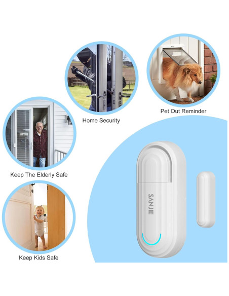 Sensores de Alarma de Puerta SanJie 5 Unidades 120 dB Ajustable Sensores de Alarma de Puerta SanJie 5 Unidades 120 dB Ajustable