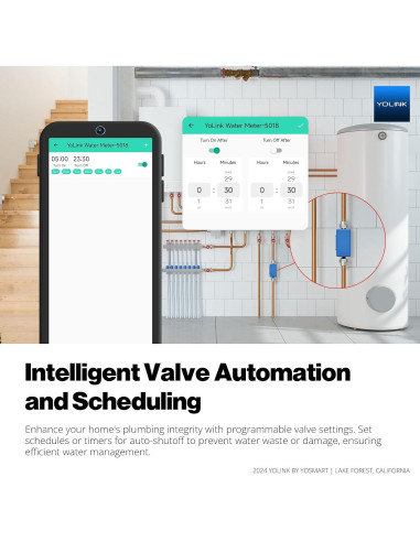 YoLink FlowSmart Medidor de Agua Inteligente con Cierre Automático