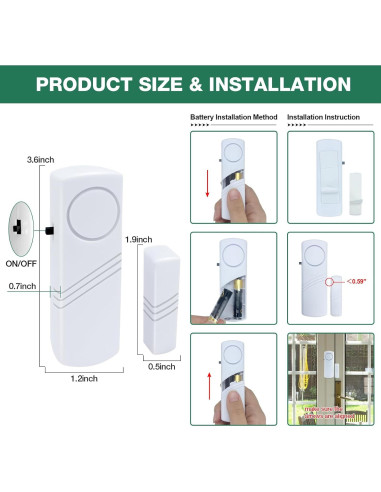 Alarma de Puerta y Ventana G-Wolf 90dB - 10 Paquete