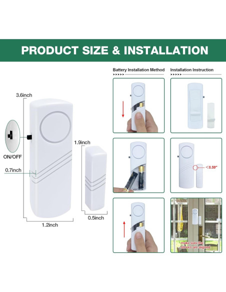 Alarma de Puerta y Ventana G-Wolf 90dB - 10 Paquete Alarma de Puerta y Ventana G-Wolf 90dB - 10 Paquete
