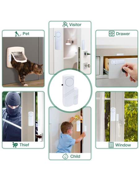 Alarma de Puerta y Ventana G-Wolf 90dB - 10 Paquete Alarma de Puerta y Ventana G-Wolf 90dB - 10 Paquete