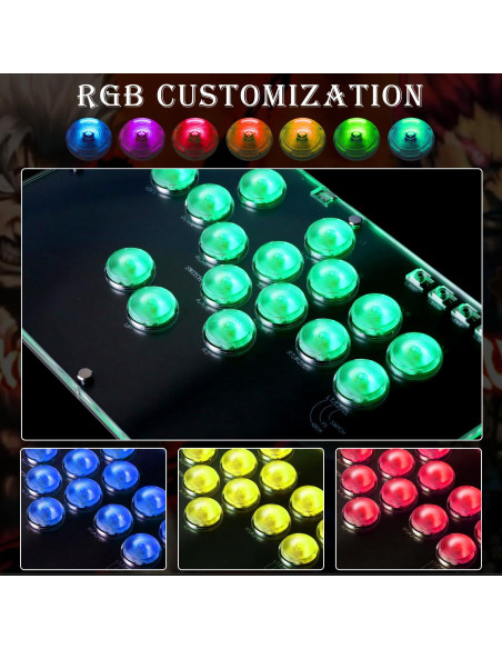 Controlador Arcade DO-CAM L16 RGB Turbo para PC/PS4/Switch Controlador Arcade DO-CAM L16 RGB Turbo para PC/PS4/Switch