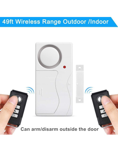 Alarma de Puerta Inalámbrica WSDCAM 105 dB con Control Remoto